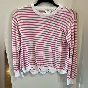 Vineyard vines pink and white striped sweater